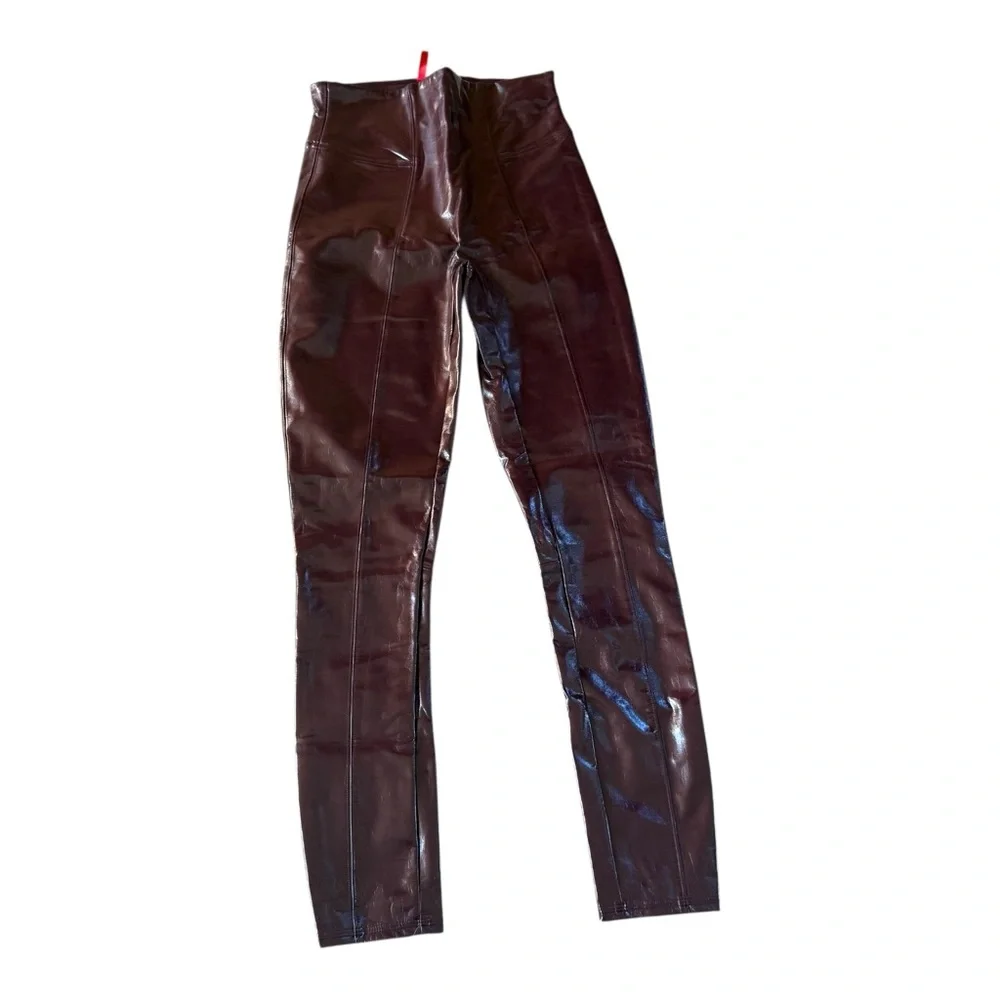 Spanx Patent Leather Legging Pant in Ruby Size S - Picture 1 of 3